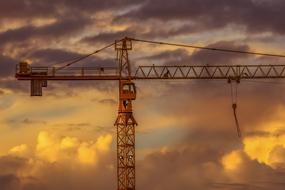 tower Crane at scenic Sunset sky