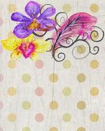 polka dot scrapbook watercolor drawing