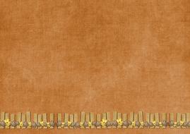 Beautiful and colorful flowers, on the brown, vintage background, clipart