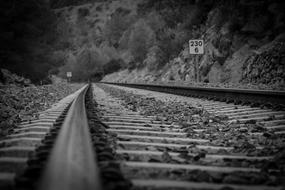 Railway Line black and white