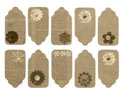 collage with vintage tags