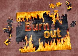 burnout stress font fire