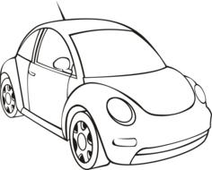 small urban car, outline