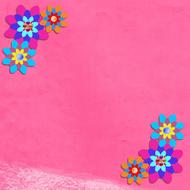 rainbow flowers on a pink card