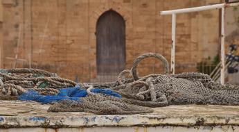 fishing nets in the old harbor