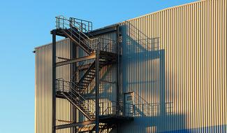 external staircase at wall of Industrial Building