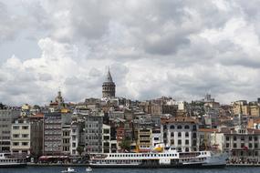 cloudy sky over istanbul cityscape