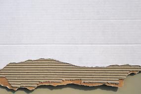 corrugated cardboard on gray background