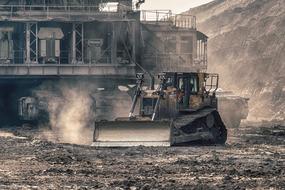 heavy equipment in an open pit