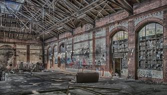 Ruined old factory in Beelitz