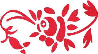 flower swirl pink red decoration drawing