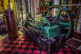 old industrial equipment in Carob Mill Museum, cyprus, limassol