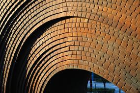 Colorful brick arch construction