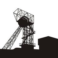 mining shaft, black silhouette