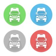 multi-colored circles with the image of trucks