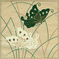 retro abstract butterfly paper