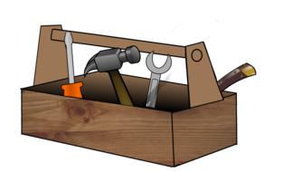 drawn tool box on a white background