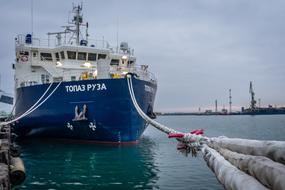 ship in the port of Burgas, Bulgaria