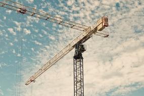 big construction crane with long arm