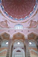 pink mosaic on a dome in a mosque in Malaysia