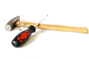 screwdriver and hammer
