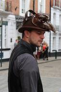 young man in steampunk style