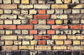 symmetrical pattern on a brick wall