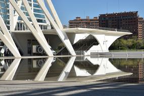 Beautiful, white architecture near the water in Valencia, Spain