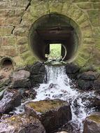 photo of a stream in a tunnel