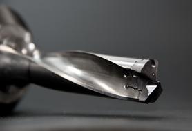 macro photo of a metal drill