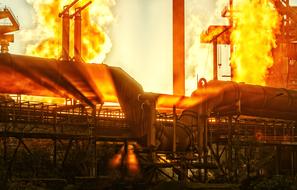 factory on fire