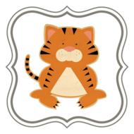 tiger kids label drawing