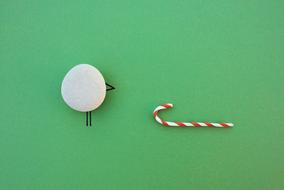 Christmas stone bird and candy