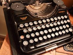 portable vintage black typewriter