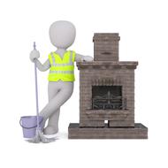 chimney cleaning as 3d illustration