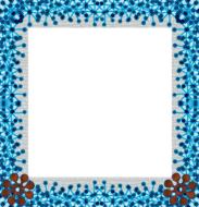 White square with colorful border frame