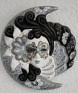 Venetian Mask Faces black and white