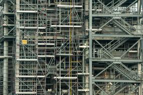 Industry Scaffolding lines of the building
