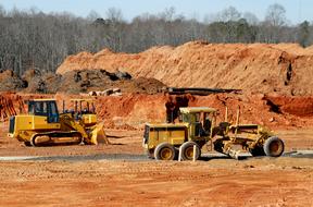 Construction Site Heavy and red sand