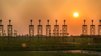 red orange Sunset Industry