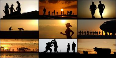 silhouettes collage people