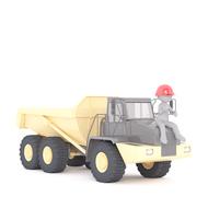 technical vehicle 3d drawing with person on it at white background