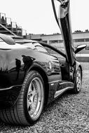 Lamborghini Diablo Supercar with open door, detail