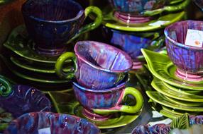 Ceramic Color Purple cup