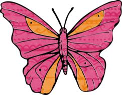 butterfly vintage pink drawing