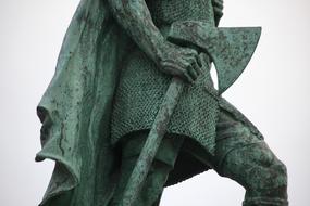 Statue Axe Viking green