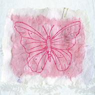 butterfly vintage flower pink drawing