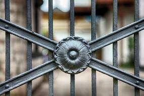 decoration in the form of a bud on a wrought iron fence