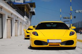 yellow Ferrari outdoor