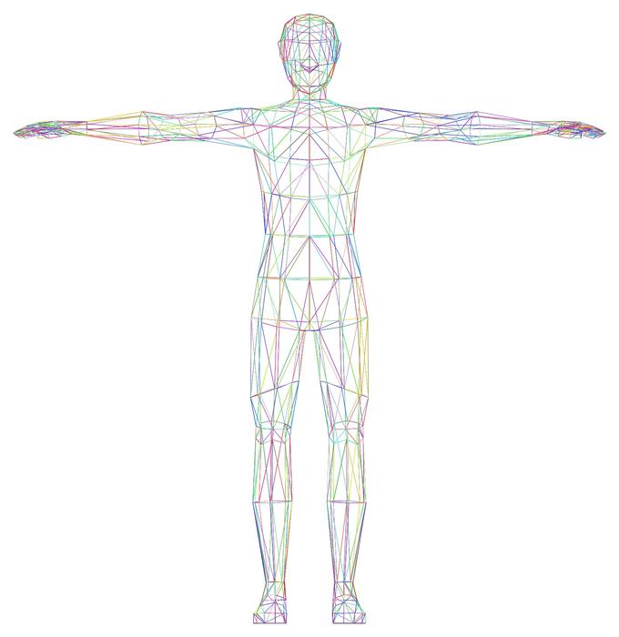 3d abstract art male drawing
